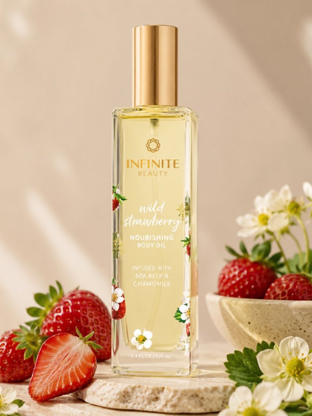 Infinite Beauty Strawberry Woods Nourishing Body Oil Mist Spray 5 fl oz